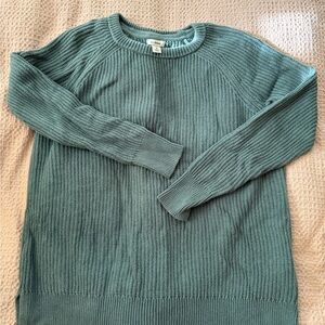 L.L. Bean Women's Ribbed Green Sweater
